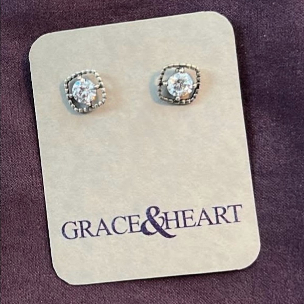 Grace & Heart Zalara Sterling Silver Stud Earrings